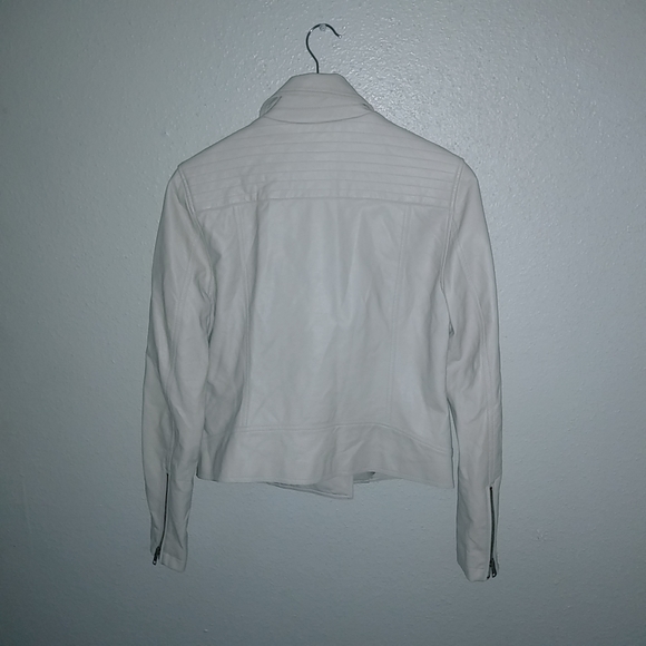 Cupcakes & Cashmere M Soft Leather Zip Front Jacket in Lightest Beige - Picture 6 of 13